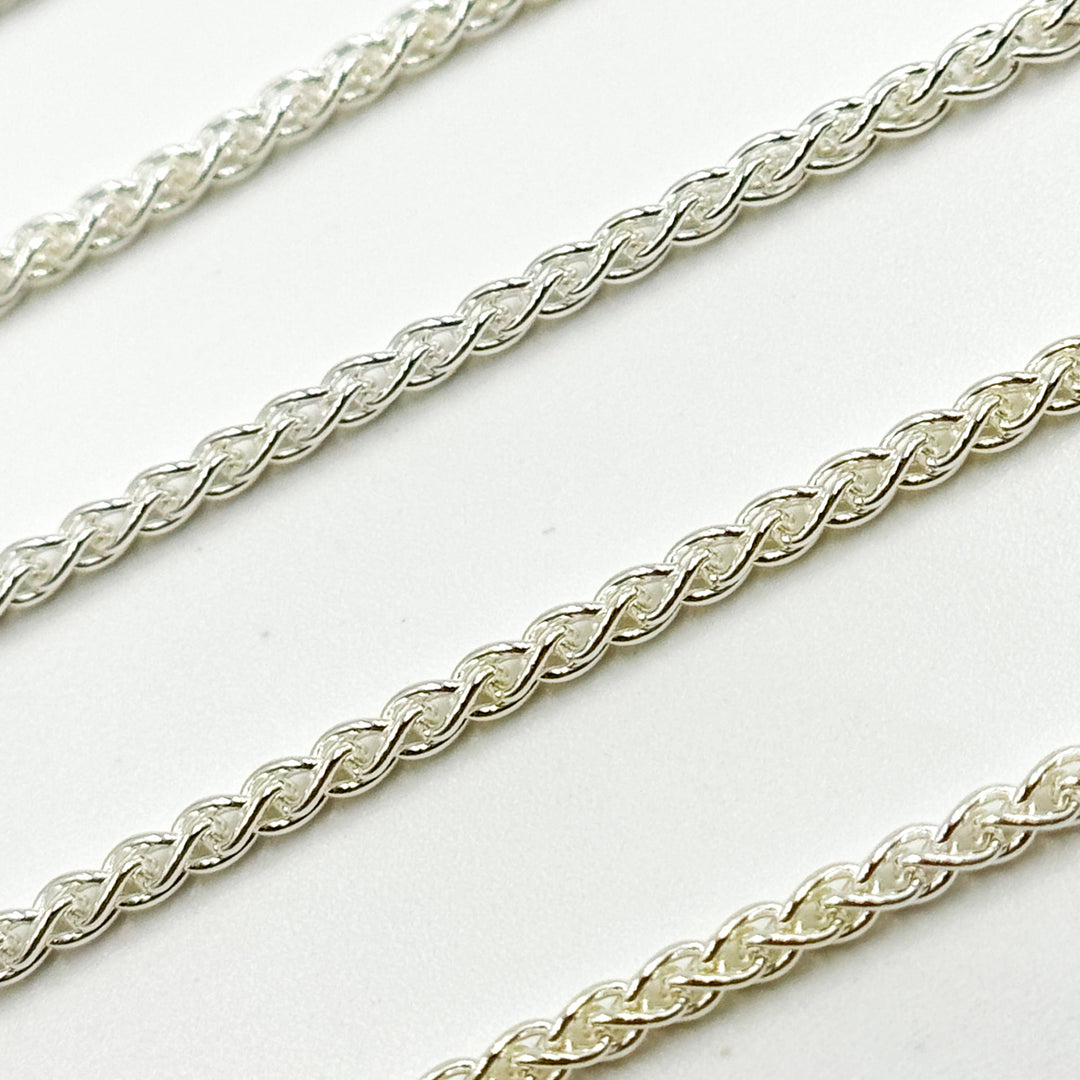 472SS. 925 Sterling Silver Wheat Chain