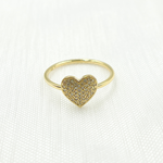 Load image into Gallery viewer, 14K Solid Gold Diamond Heart Ring.