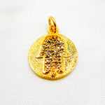 Load image into Gallery viewer, DC525. Diamond Sterling Silver Round Hamsa Charm