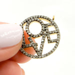 Load image into Gallery viewer, DC585. Diamond Silver Round Love Pendant