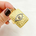 Load image into Gallery viewer, DP291. Diamond Sterling Silver Rectangle Eye Pendant