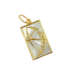 Load image into Gallery viewer, GDP353. 14K Solid Gold Rectangle Charm with Moon & Star