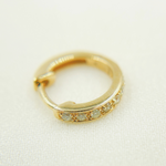 Load image into Gallery viewer, EHC56866. 14k Solid Yellow Gold Diamond Huggie Hoop Earrings