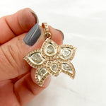 Load image into Gallery viewer, DP342. Diamond Sterling Silver Lotus Pendant with Polki Diamonds