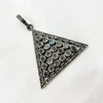 Load image into Gallery viewer, DSP015. Diamond Silver Gemstone Triangle Pendant