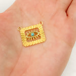 Load image into Gallery viewer, Silver Rectangle Eye Pendant with Gemstone