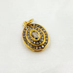 Load image into Gallery viewer, Shop Now Diamond Sterling Silver Oval Charm with Polki Diamond