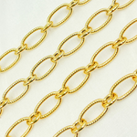 Load image into Gallery viewer, Gold Plated Sterling Silver Textured & Smooth Oval Links Chain