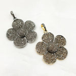 Load image into Gallery viewer, DP174. Diamond Sterling Silver Flower Pendant