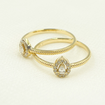 Load image into Gallery viewer, 14K  Gold Drop Diamond Ring. ZGG697
