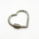 Load image into Gallery viewer, DC658. Diamond & Sterling Silver Heart Carabiner Clasp