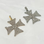 Load image into Gallery viewer, DP021. Diamond Sterling Silver Cross Pendant