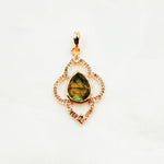 Load image into Gallery viewer, DP245. Diamond Sterling Silver Flower Pendant with Gemstone