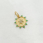 Load image into Gallery viewer, GDP442. 14K Solid Gold Diamond Circle Charm with Star