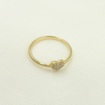 Load image into Gallery viewer, 14K Solid Gold Heart Diamond Ring.