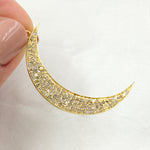 Load image into Gallery viewer, DP1001. Diamond Sterling Silver Moon Pendant