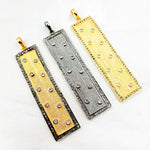 Load image into Gallery viewer, DP152. Diamond Sterling Silver Rectangle Pendant with Gemstone