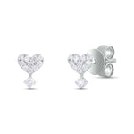 Load image into Gallery viewer, ER421146. 14K Solid Gold Diamond Heart Studs