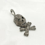 Load image into Gallery viewer, DP131. Diamond Sterling Silver Skull and Bones Pendant