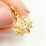 Load image into Gallery viewer, DC443. Diamond Sterling Silver Lotus Charm
