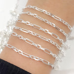 Load image into Gallery viewer, Z53SS. Sterling Silver Diamond Cut Paperclip Chain