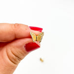 Load image into Gallery viewer, 14K Solid Gold Diamond Butterfly Studs Earrings