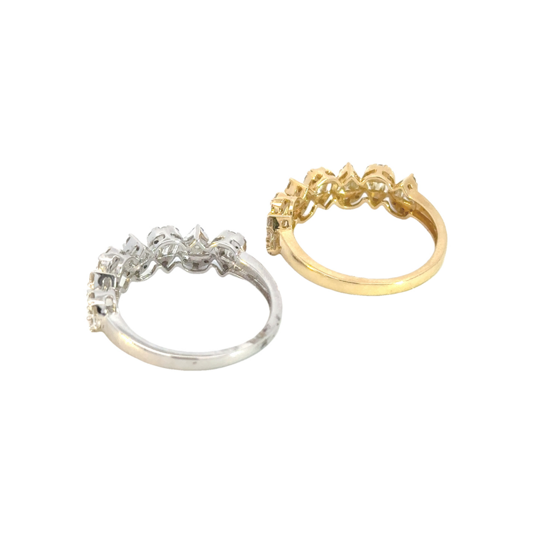 14k Solid Gold Baguette Drops Ring. OJR1091