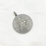 Load image into Gallery viewer, DP364. Diamond Sterling Silver Round Star Pendant