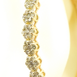 Load image into Gallery viewer, KG90. 14K Solid Gold Diamond Flower Shape Bangle