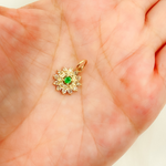 Load image into Gallery viewer, 14K Solid Gold Diamond Flower Charm. GDP211