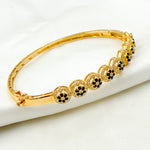 Load image into Gallery viewer, KG247. 14K Solid Gold Bangle with Diamonds and Stones