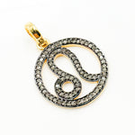 Load image into Gallery viewer, DC311. Diamond Sterling Silver Round Leo Zodiac Pendant