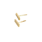 Load image into Gallery viewer, ER418011Y. 14K Solid Gold Diamond Beaded and Diamond Bars