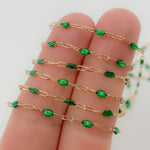 Load image into Gallery viewer, Shop Now Gold Filled Green Color Enamel Cable Chain
