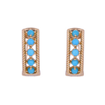 Load image into Gallery viewer, Solid Gold Turquoise Hoops