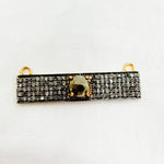 Load image into Gallery viewer, DC10. Silver Diamond and Gemstone Rectangle Connector