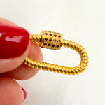 Load image into Gallery viewer, Shop Now Sterling Silver Oval Twisted Wire Carabiner Clasp with Gemstone