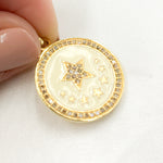 Load image into Gallery viewer, Shop Now Diamond Sterling Silver Star Round Enamel Pendants