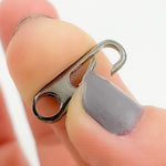 Load image into Gallery viewer, Black Rhodium Shiny Sterling Silver Oval Clasp
