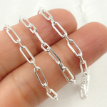Load image into Gallery viewer, Sterling Silver Diamond Cut Paperclip Link Chain