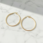 Load image into Gallery viewer, GER168. 14K Solid Gold Hollow Hoop Earrings