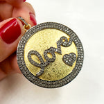 Load image into Gallery viewer, Shop Now Diamond Sterling Silver Round Love Pendant with Gemstone Heart