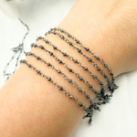 Load image into Gallery viewer, Pyrite Black Rhodium Sterling Silver Wire Chain