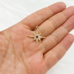 Load image into Gallery viewer, 14K Solid Gold Diamond Star Charm. GDP382
