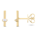 Load image into Gallery viewer, EFA54270. 14K Solid Gold Diamond Bar Studs