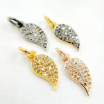Load image into Gallery viewer, DC894. Diamond Sterling Silver Leaf Charm
