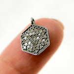 Load image into Gallery viewer, DC415. Diamond Sterling Silver Hexagon Charm