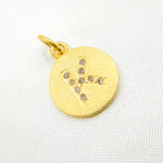 Load image into Gallery viewer, DC056. Diamond Sterling Silver Letter "K" Round Charm
