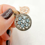 Load image into Gallery viewer, Silver Round Flower Pendant with Gemstone