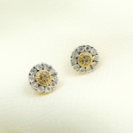 Load image into Gallery viewer, EFB50704. 14K Solid Gold and Diamonds Circle Earrings